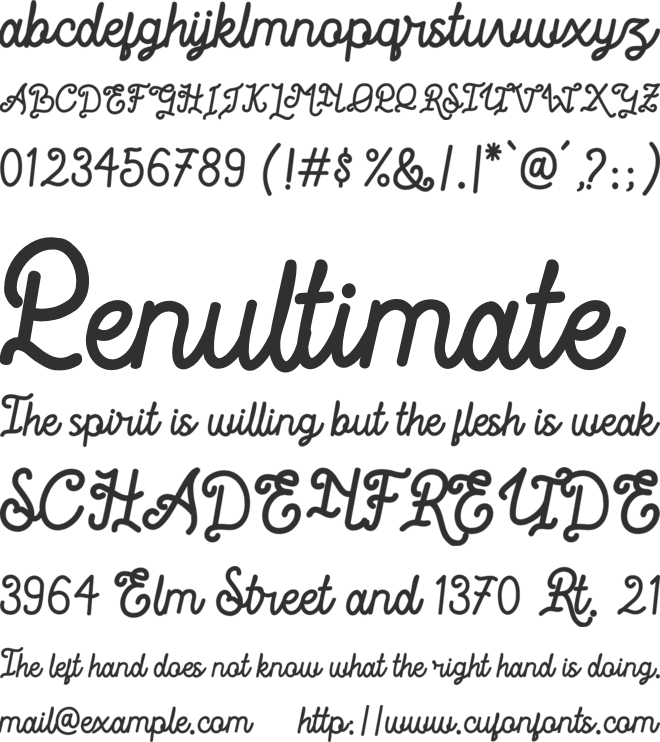 Romantica Story Free For Person font preview