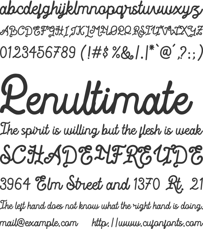 Romantica Story Free For Person font preview