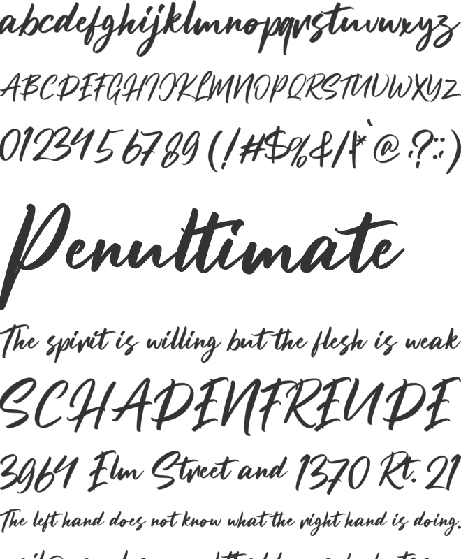 Brushter font preview