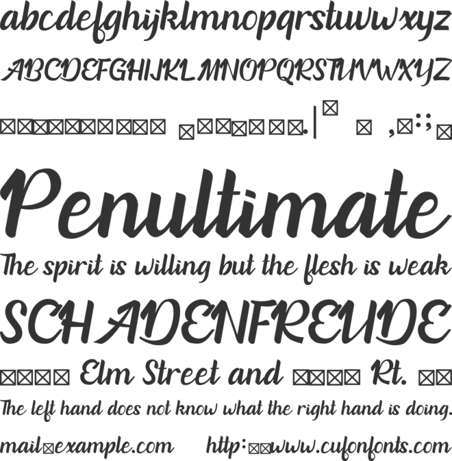 River Lake font preview