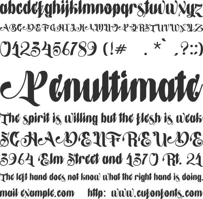 Hucky font preview