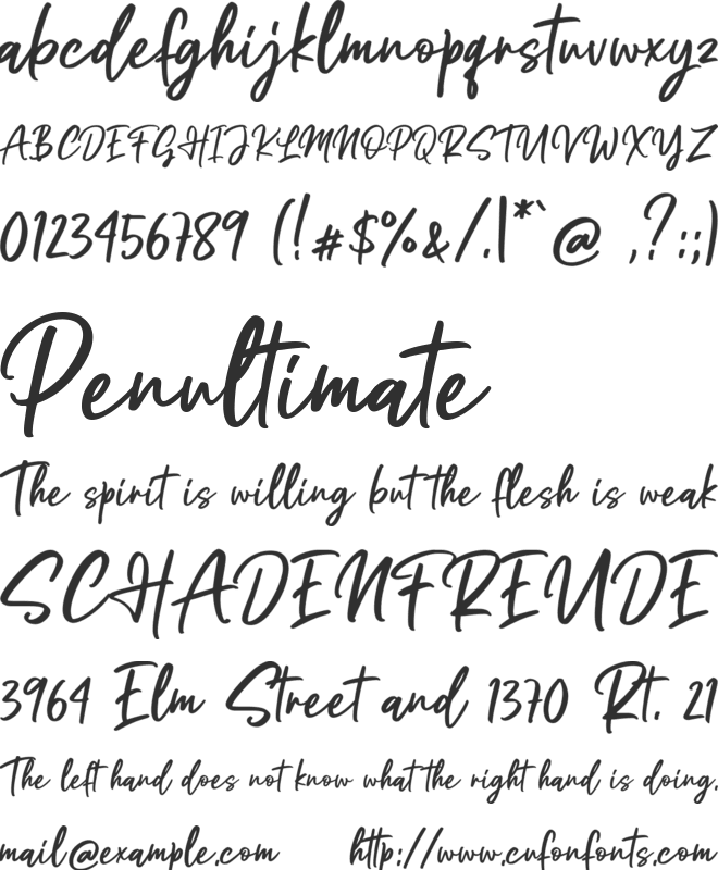 Justtafe font preview