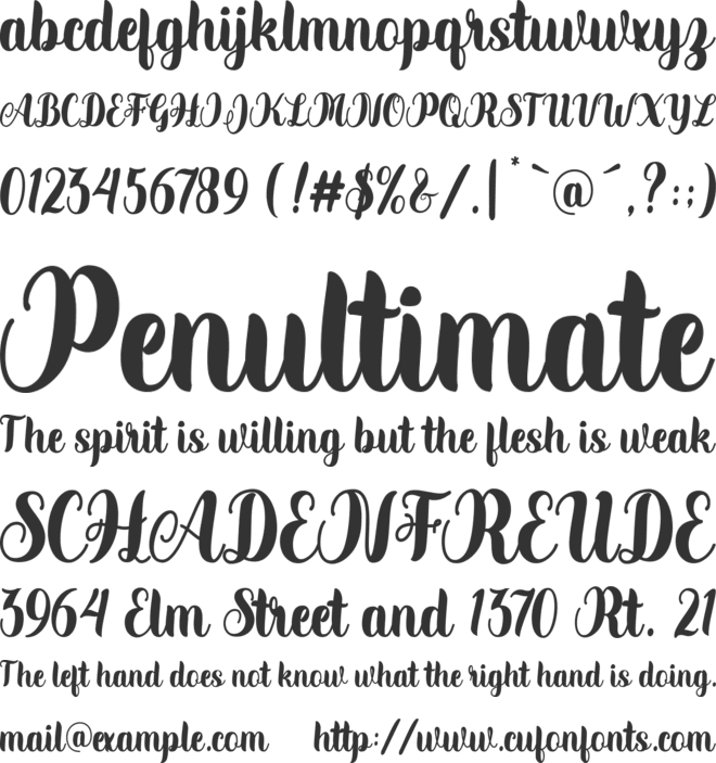 Wildaloney font preview