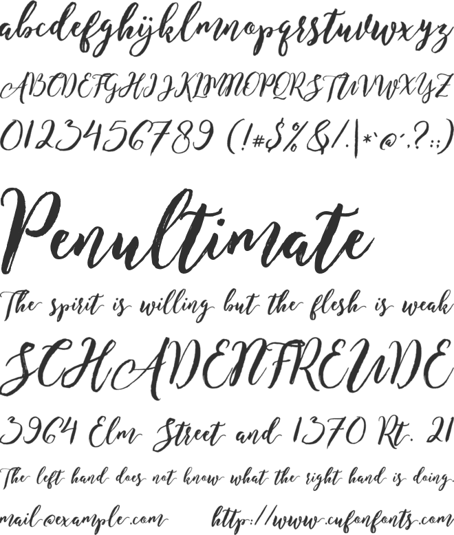 Enchanted Brush font preview