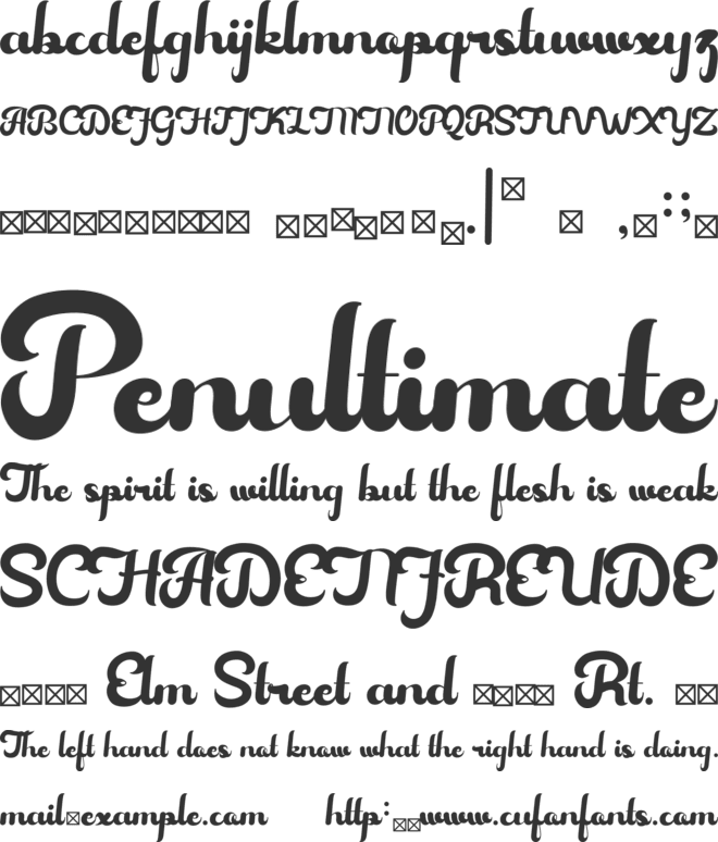 Hovalik font preview