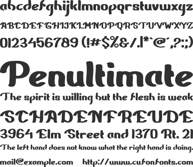 Rayhed font preview