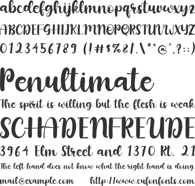 Mozzarella font preview