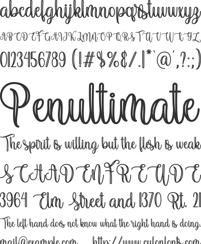 Loveline font preview