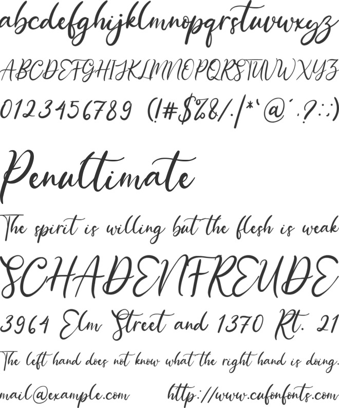 Loving Gabriella font preview