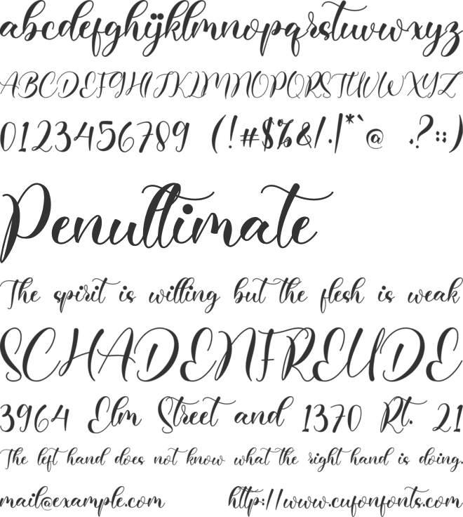 Motherlove font preview