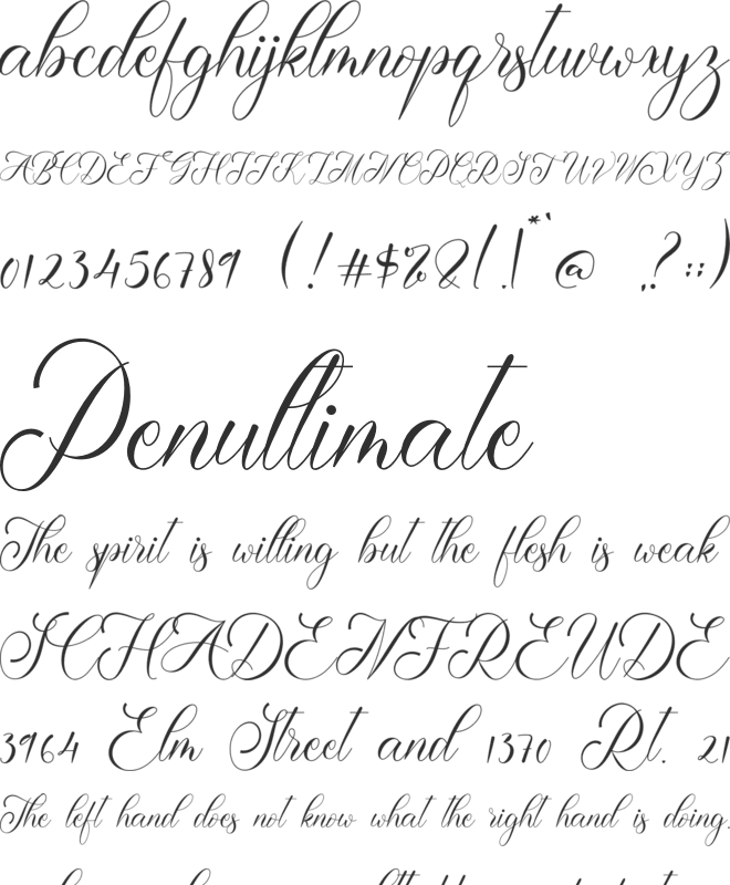 Cerlyneeta font preview