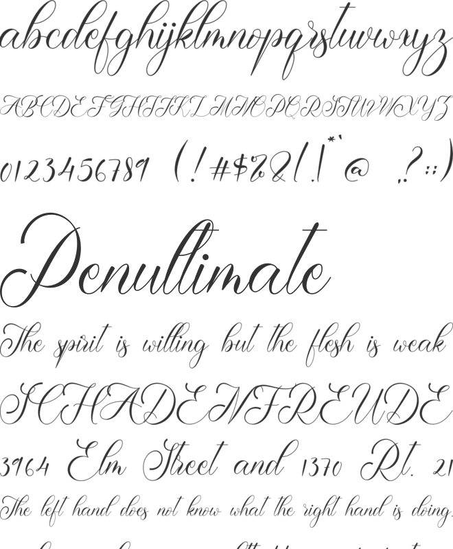Cerlyneeta font preview