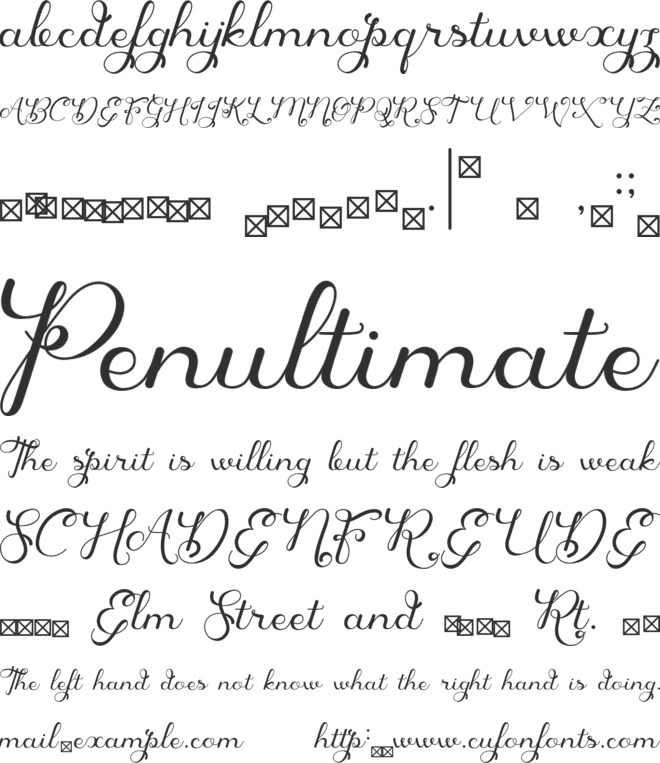 Andini font preview
