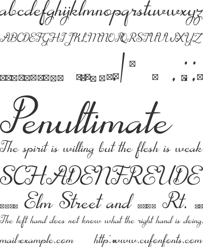 Velisya font preview