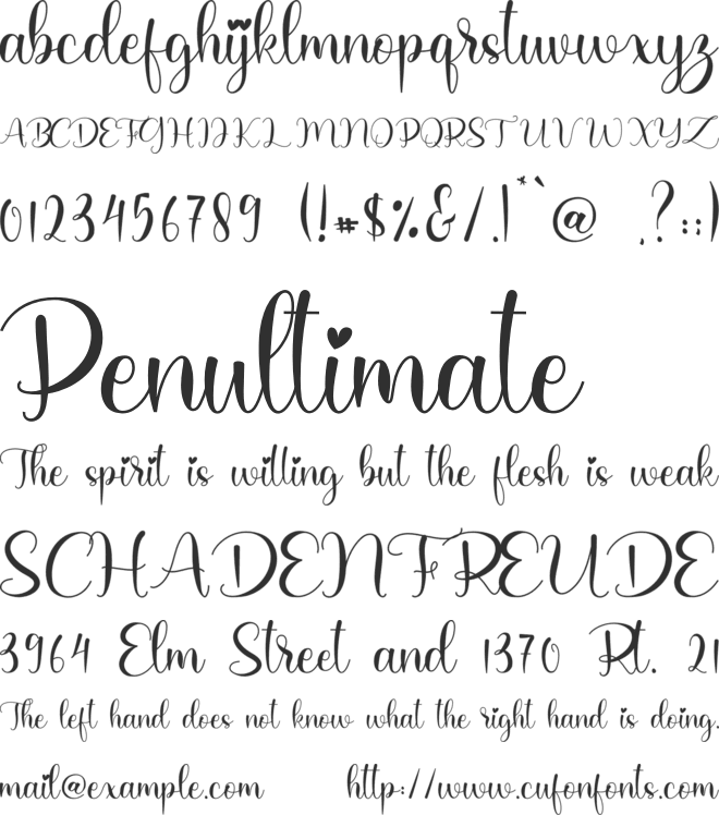 Sweet Couple font preview