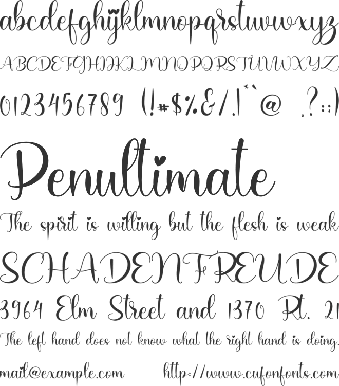 Sweet Couple font preview