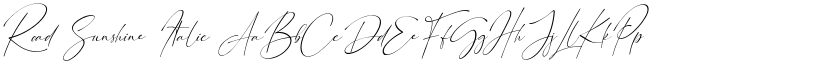 Road Sunshine Italic font