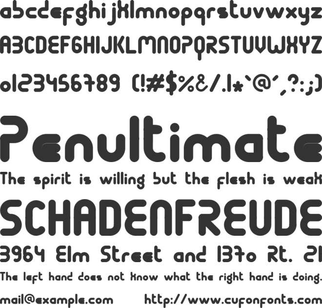 Terondaremorena font preview