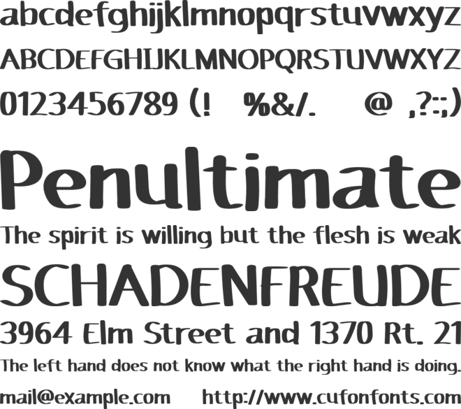 Ojosujono font preview