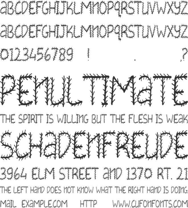 THORNY font preview