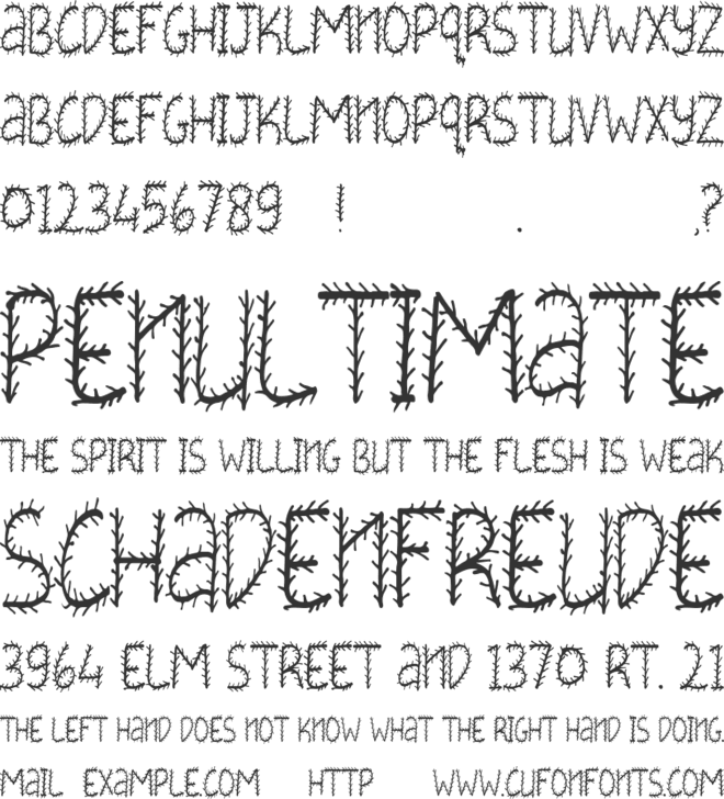 THORNY font preview