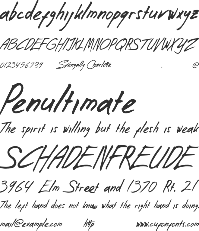 Svengally Charlotte font preview
