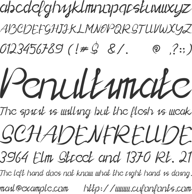 Lady Rose font preview