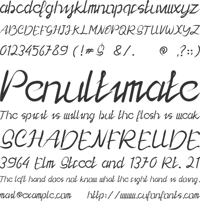 Lady Rose font preview