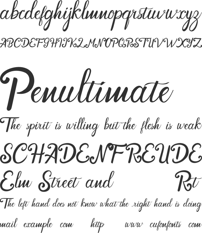 Cendhany font preview