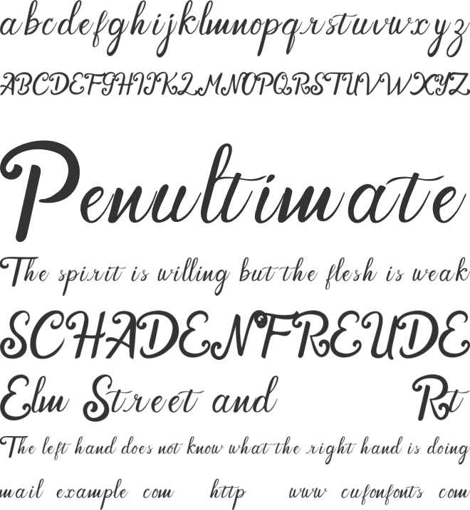 Cendhany font preview