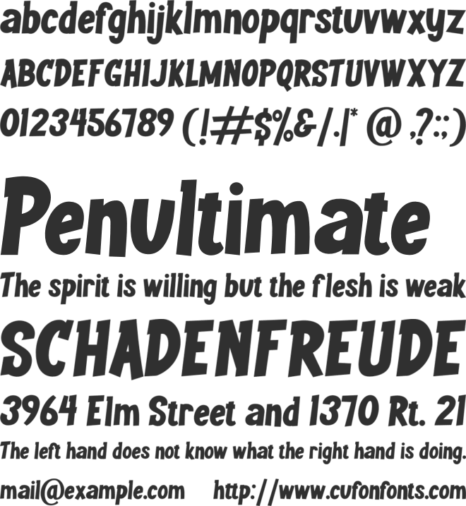 Youth wright font preview