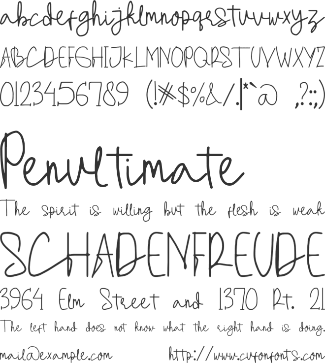 Lavindir font preview