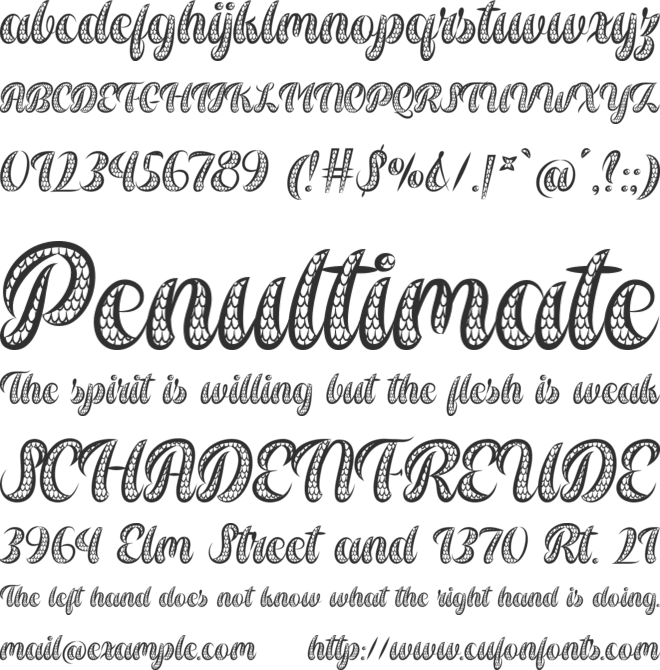 Dragon Wings font preview