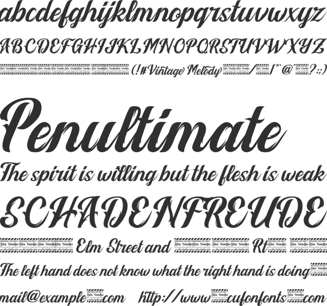 Vintage Melody Personal Use font preview