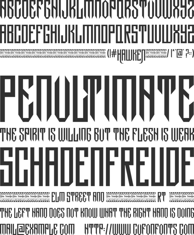 Hawken Personal Use font preview
