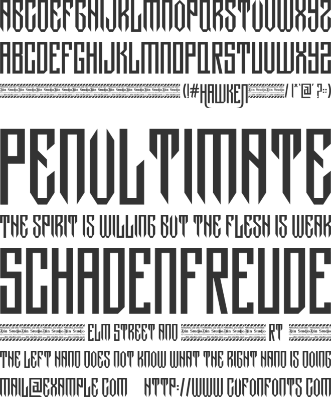 Hawken Personal Use font preview