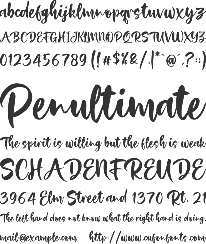 Briasantika font preview