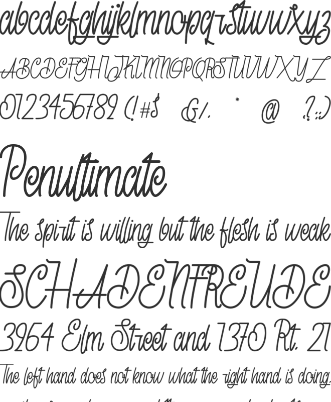 Skyline font preview