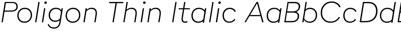 Poligon Thin Italic font