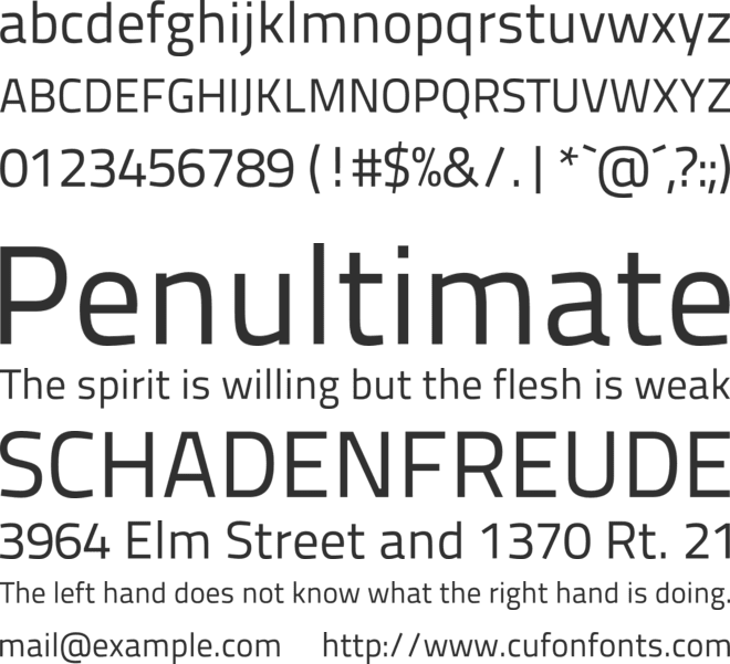 Titillium Text font preview