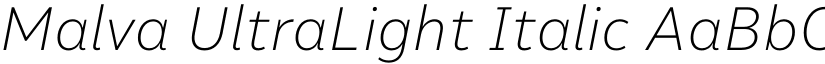 Malva UltraLight Italic font