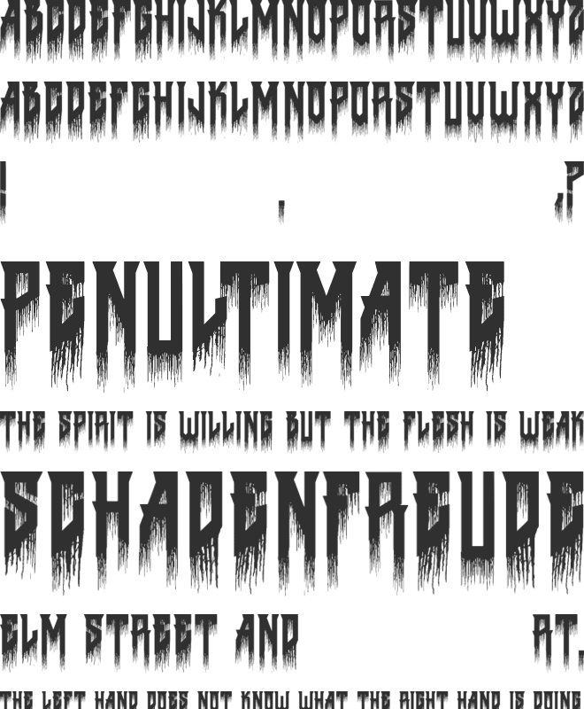Death to Metal font preview