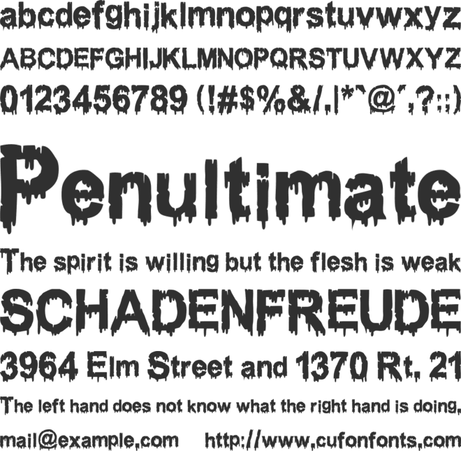 WOODCUTTER DRIPPING CLASSIC FONT font preview
