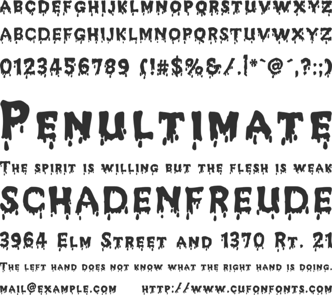 JD Melted font preview
