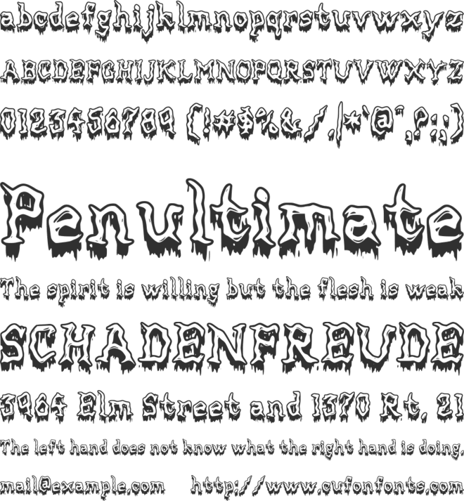 Mortified Drip font preview