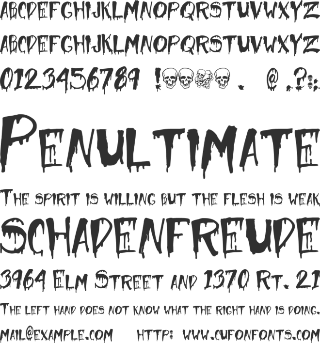Halloween Too font preview