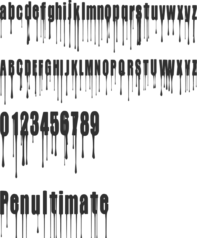 CF My Bloody Valentine font preview