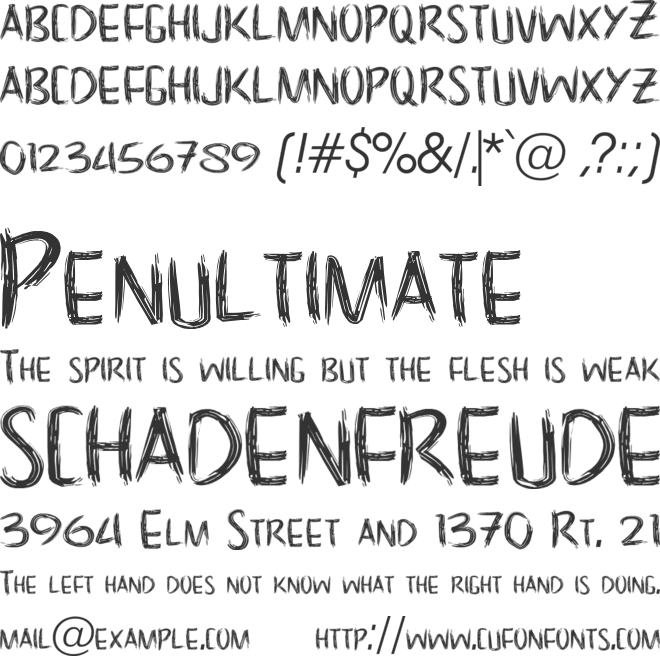 NoScary font preview