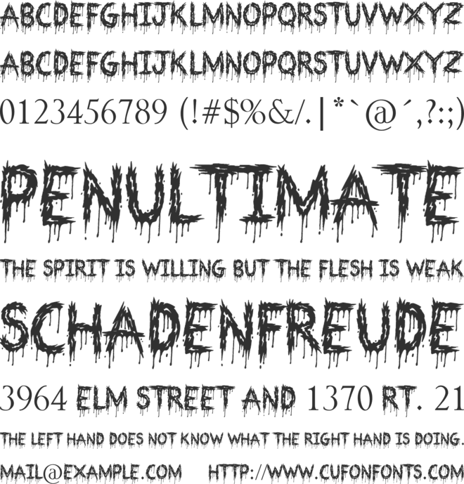 Bloodthirsty font preview