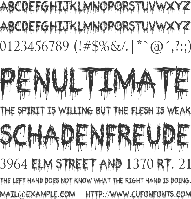 Bloodthirsty font preview